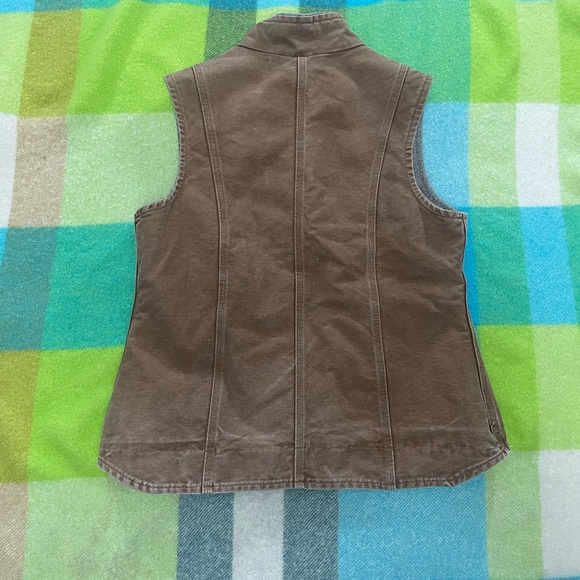 Vintage Carhartt Women’s Tan Canvas Sherpa Lined Vest - Picture 5 of 5